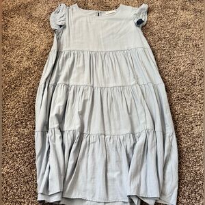 Light Blue Tiered Dress